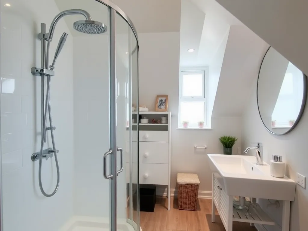 Mała łazienka na poddaszu z prysznicem – jak urządzić?